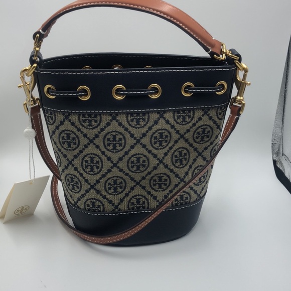 Tory Burch Mini T Monogram Jacquard Bucket Bag